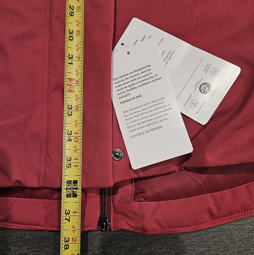 NWT ATHLETA Red Outbound Down Parka Waterproof Jacket Women Size Medium Raincoat - Picture 9 of 14